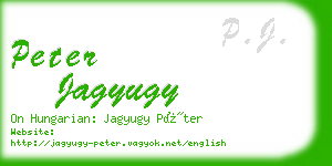 peter jagyugy business card